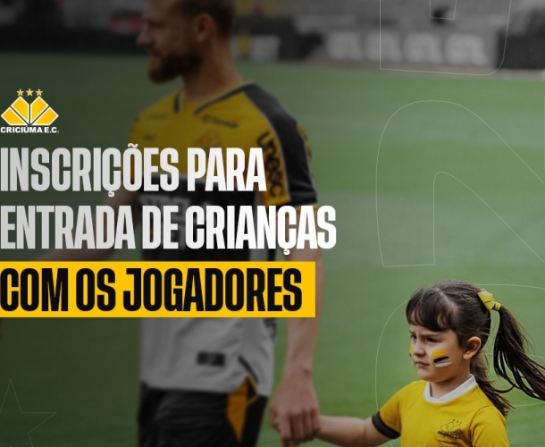 Criciúma abre inscrições para entrada de crianças com os jogadores
