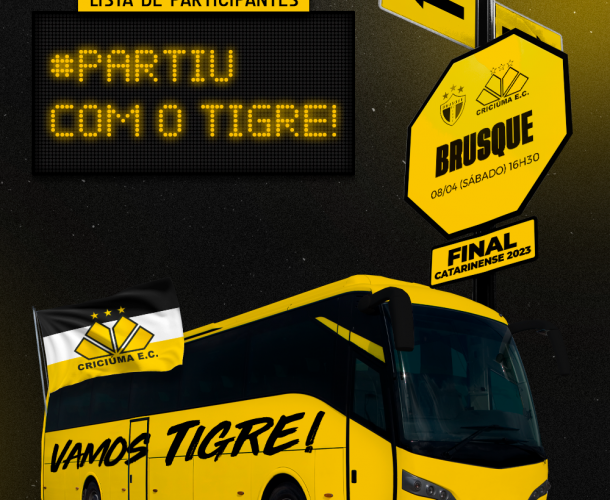 Criciúma divulga lista dos seis ônibus para Brusque