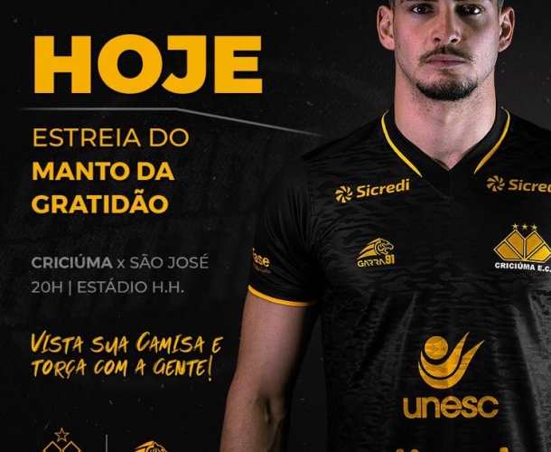 Criciúma entra em campo com o Manto da Gratidão