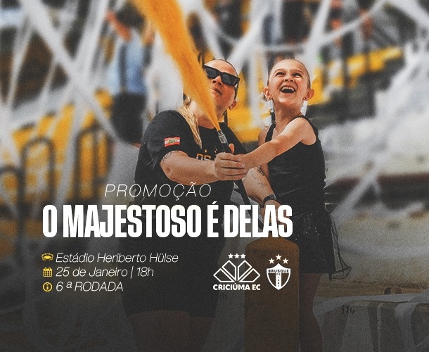 Criciúma lança promoção exclusiva para sócios: “O Majestoso é delas”