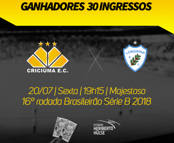 Criciúma x Londrina: ingressos sorteados para sócios 
