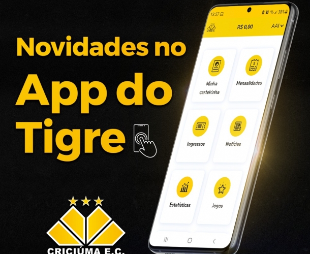 NOVIDADES NO APP DO TIGRE