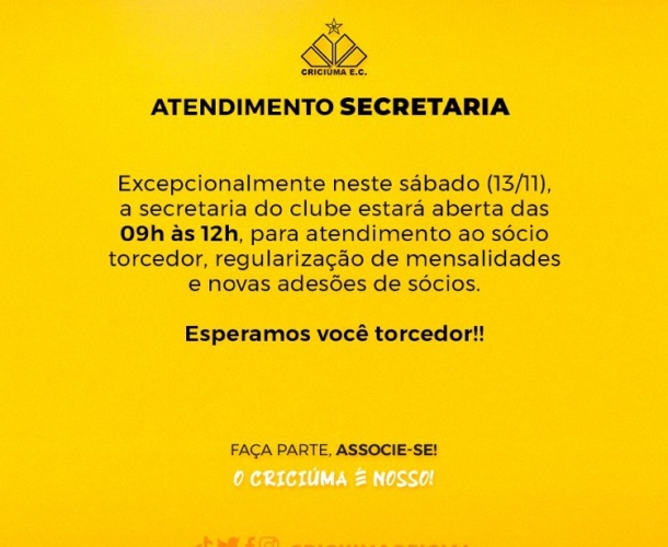 Secretaria aberta neste sábado