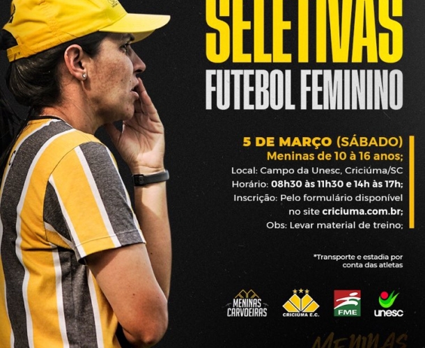 Seletiva irá avaliar atletas para o futebol feminino 