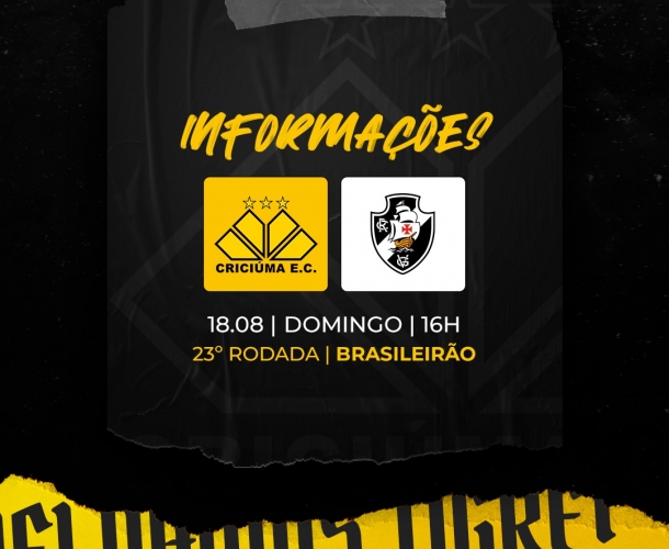 SERVIÇO DE JOGO PARA CRICIÚMA x VASCO