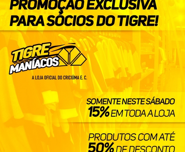 Sócios com descontos especiais na Tigre Maníacos