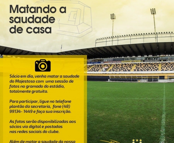 Sócios ganharão sessão de fotos no Majestoso