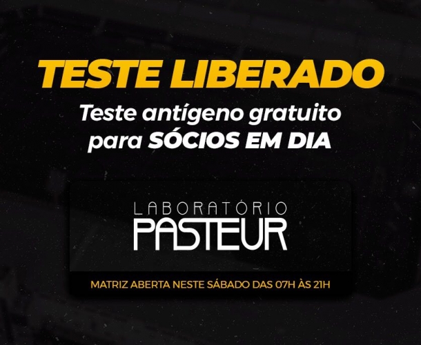 Tigre e Pasteur disponibilizam testes aos sócios em dia